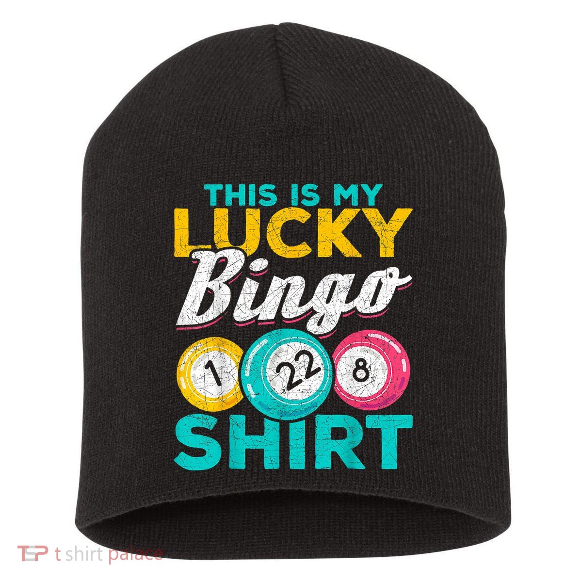 Lucky Bingo Bingo Player Hobby Gambling Funny Bingo Short Acrylic Beanie