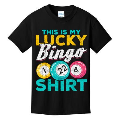 Lucky Bingo Bingo Player Hobby Gambling Funny Bingo Kids T-Shirt