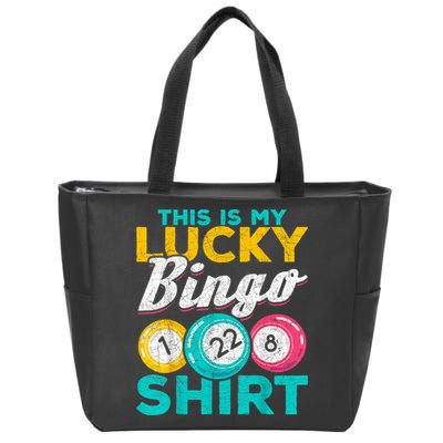 Lucky Bingo Bingo Player Hobby Gambling Funny Bingo Zip Tote Bag