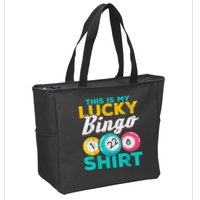 Lucky Bingo Bingo Player Hobby Gambling Funny Bingo Zip Tote Bag