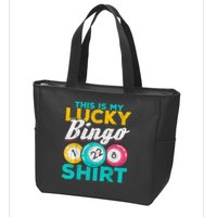 Lucky Bingo Bingo Player Hobby Gambling Funny Bingo Zip Tote Bag