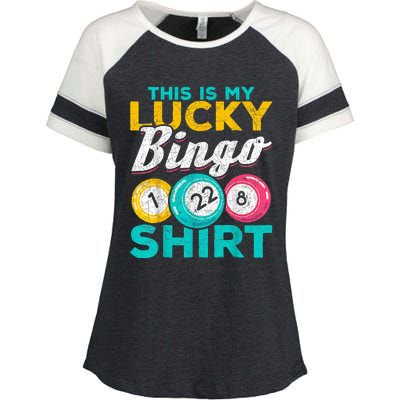 Lucky Bingo Bingo Player Hobby Gambling Funny Bingo Enza Ladies Jersey Colorblock Tee