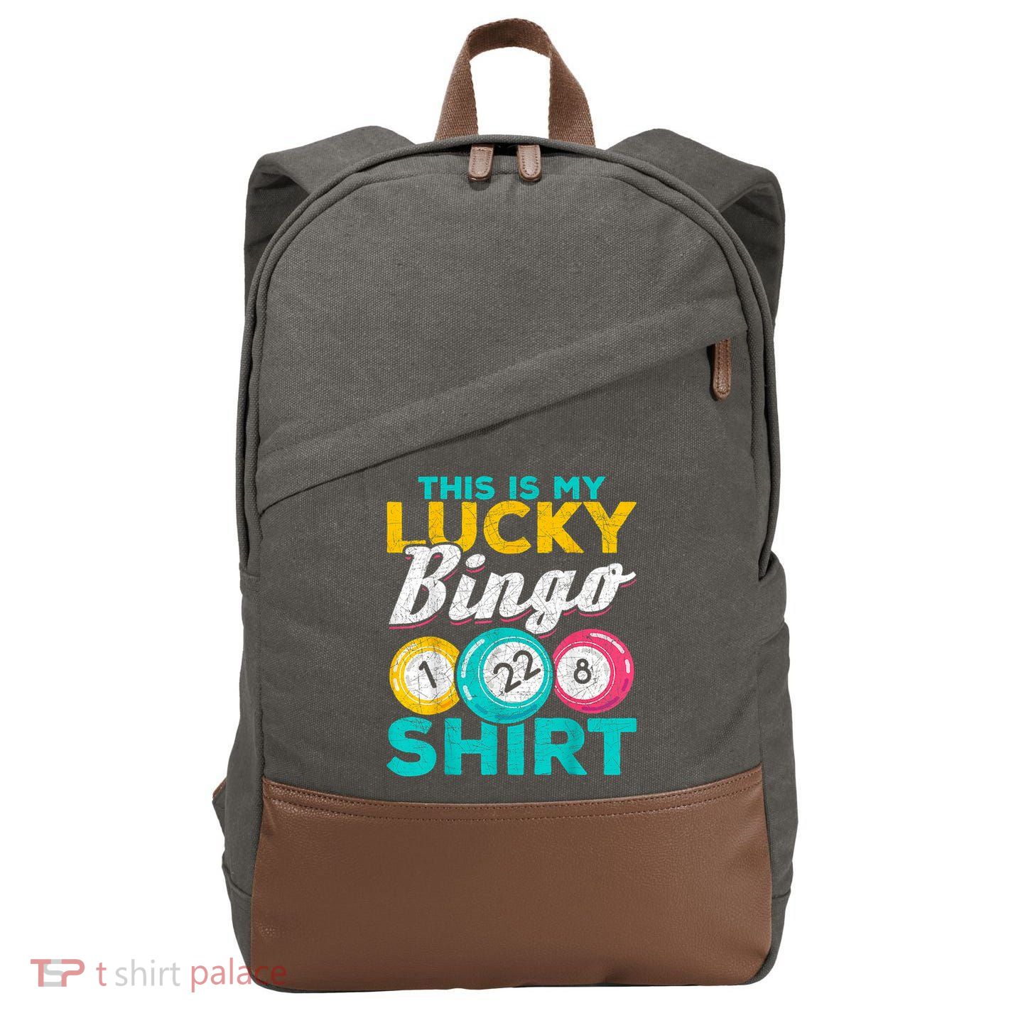Lucky Bingo Bingo Player Hobby Gambling Funny Bingo Cotton Canvas Backpack