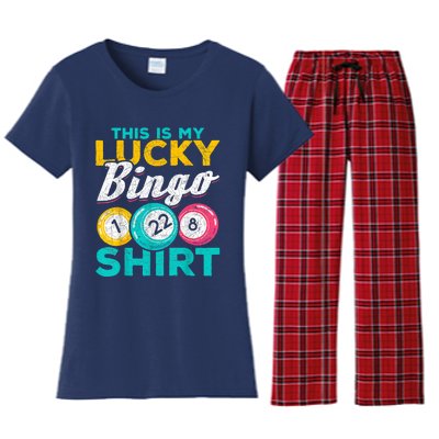 Lucky Bingo Bingo Player Hobby Gambling Funny Bingo Women's Flannel Pajama Set