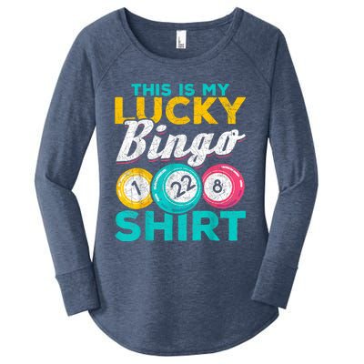 Lucky Bingo Bingo Player Hobby Gambling Funny Bingo Women's Perfect Tri Tunic Long Sleeve Shirt