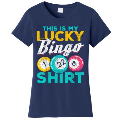 Lucky Bingo Bingo Player Hobby Gambling Funny Bingo Women's T-Shirt