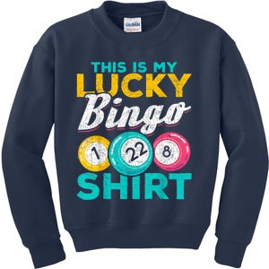 Lucky Bingo Bingo Player Hobby Gambling Funny Bingo Kids Sweatshirt