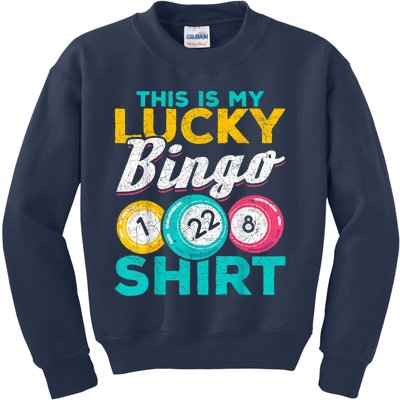 Lucky Bingo Bingo Player Hobby Gambling Funny Bingo Kids Sweatshirt