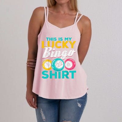 Lucky Bingo Bingo Player Hobby Gambling Funny Bingo Women's Strappy Tank