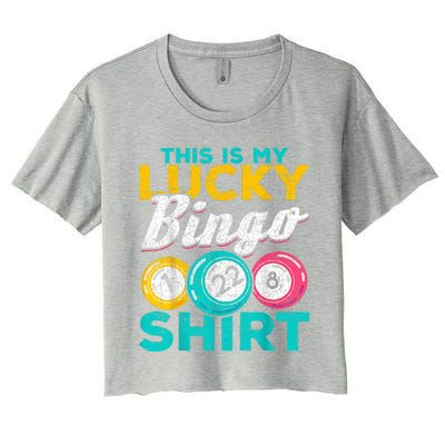 Lucky Bingo Bingo Player Hobby Gambling Funny Bingo Women's Crop Top Tee