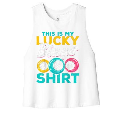 Lucky Bingo Bingo Player Hobby Gambling Funny Bingo Women's Racerback Cropped Tank