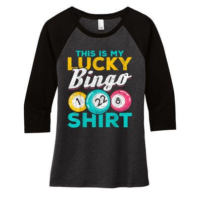 Lucky Bingo Bingo Player Hobby Gambling Funny Bingo Women's Tri-Blend 3/4-Sleeve Raglan Shirt