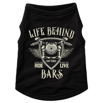Life Behind Bars Motorcycle Rider Vintage Chopper Biker Gift Doggie Tank