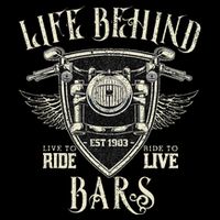 Life Behind Bars Motorcycle Rider Vintage Chopper Biker Gift Bucket Hat