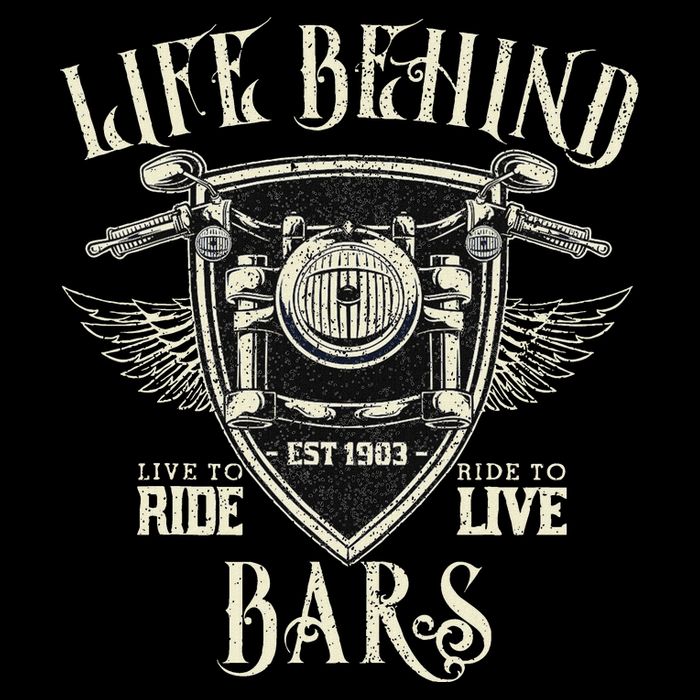 Life Behind Bars Motorcycle Rider Vintage Chopper Biker Gift Bucket Hat