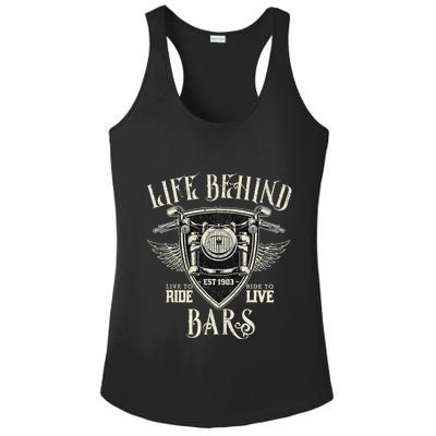 Life Behind Bars Motorcycle Rider Vintage Chopper Biker Gift Ladies PosiCharge Competitor Racerback Tank