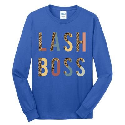 Lash Babe Boss Hustler Artist Tech Eyelash Extention Leopard Gift Tall Long Sleeve T-Shirt