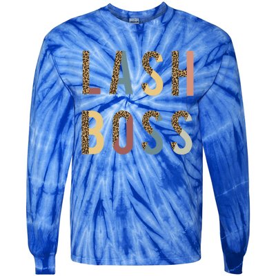 Lash Babe Boss Hustler Artist Tech Eyelash Extention Leopard Gift Tie-Dye Long Sleeve Shirt