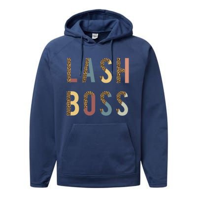 Lash Babe Boss Hustler Artist Tech Eyelash Extention Leopard Gift Performance Fleece Hoodie