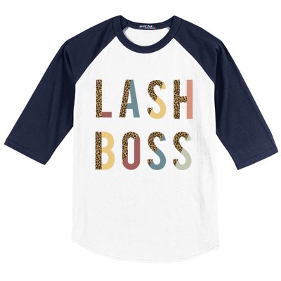 Lash Babe Boss Hustler Artist Tech Eyelash Extention Leopard Gift Baseball Sleeve Shirt