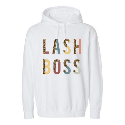 Lash Babe Boss Hustler Artist Tech Eyelash Extention Leopard Gift Garment-Dyed Fleece Hoodie