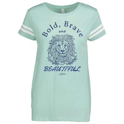 Leo Bold Brave Beautiful Zodiac Design Enza Ladies Jersey Football T-Shirt