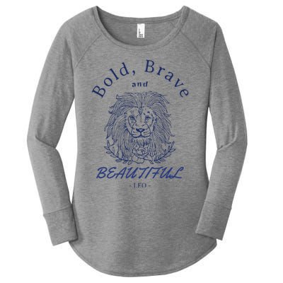 Leo Bold Brave Beautiful Zodiac Design Women's Perfect Tri Tunic Long Sleeve Shirt