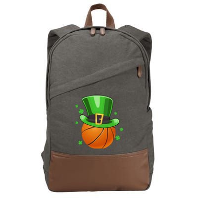 Leprechaun Basketball Ball Gift St Patricks Day Cool Gift Cotton Canvas Backpack