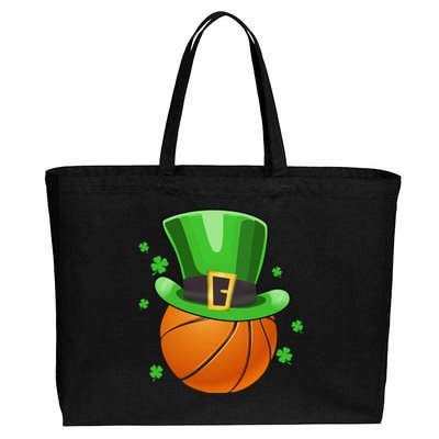 Leprechaun Basketball Ball Gift St Patricks Day Cool Gift Cotton Canvas Jumbo Tote