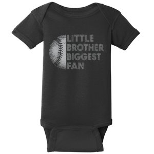 Little Brother Biggest Fan Baseball Season Gift For Baby Bodysuit