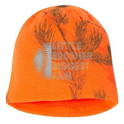 Little Brother Biggest Fan Baseball Season Gift For Kati - Camo Knit Beanie