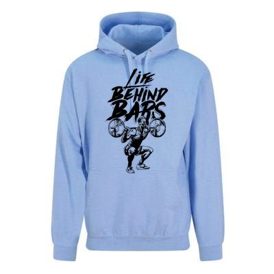 Life Behind Bars Gift Workout Lifting And Bodybuilding Cool Gift Unisex Surf Hoodie