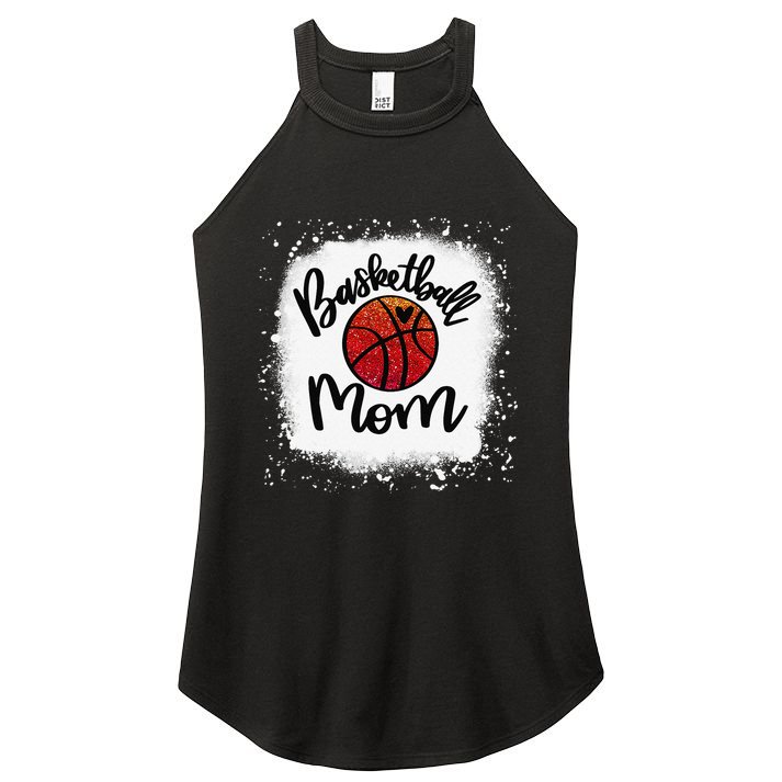 Leopard Bleached Basketball Mom Game Day Gift Women's Perfect Tri Rocker Tank