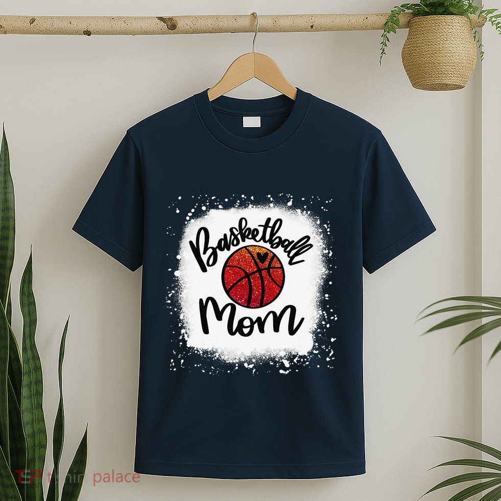 Leopard Bleached Basketball Mom Game Day Gift T-Shirt
