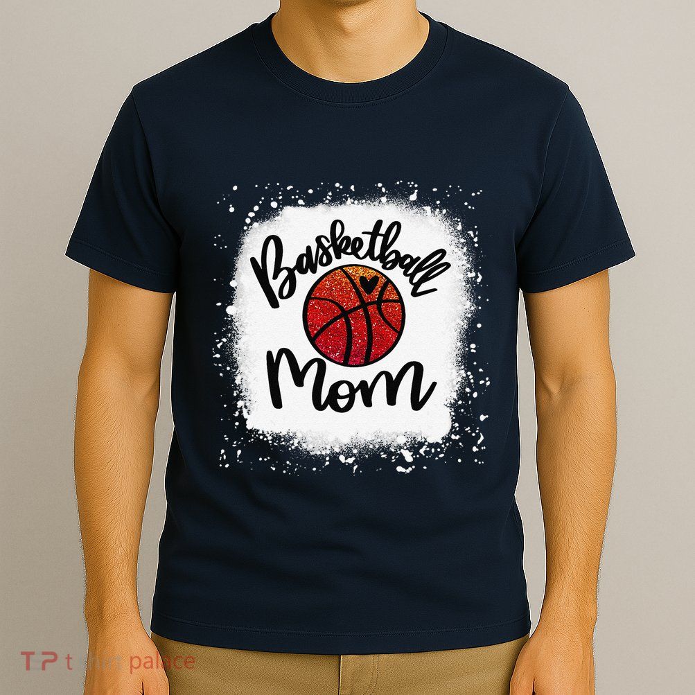 Leopard Bleached Basketball Mom Game Day Gift T-Shirt