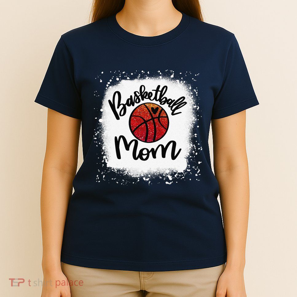 Leopard Bleached Basketball Mom Game Day Gift T-Shirt