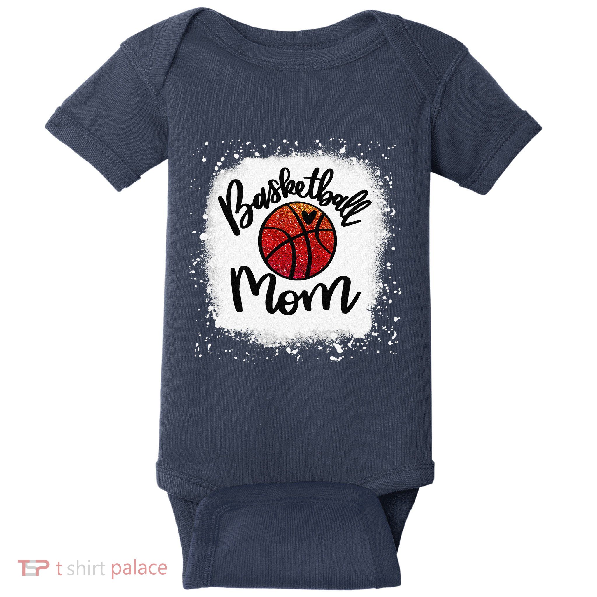 Leopard Bleached Basketball Mom Game Day Gift Baby Bodysuit
