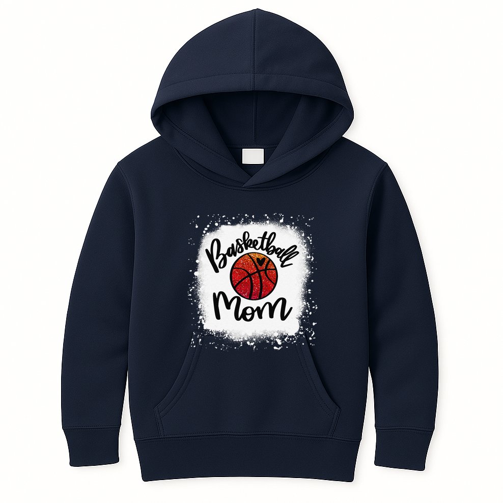 Leopard Bleached Basketball Mom Game Day Gift Kids Hoodie