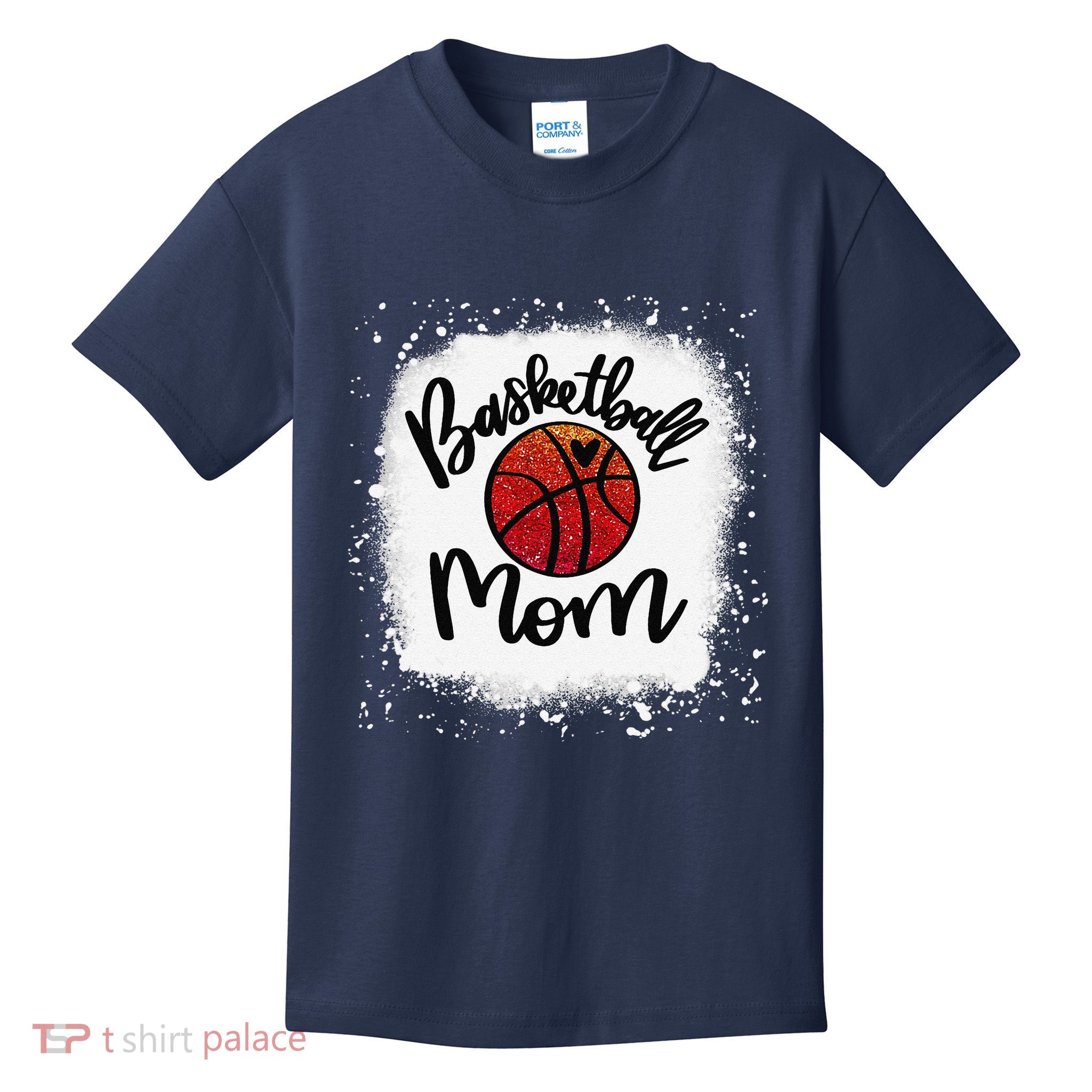 Leopard Bleached Basketball Mom Game Day Gift Kids T-Shirt