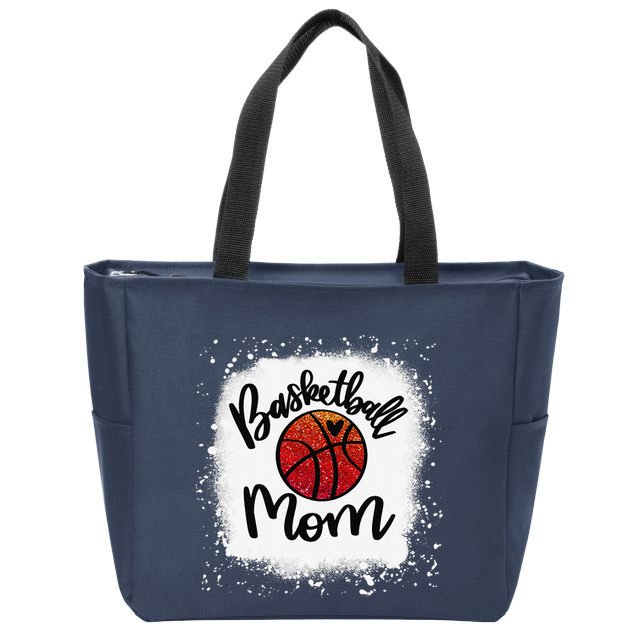 Leopard Bleached Basketball Mom Game Day Gift Zip Tote Bag