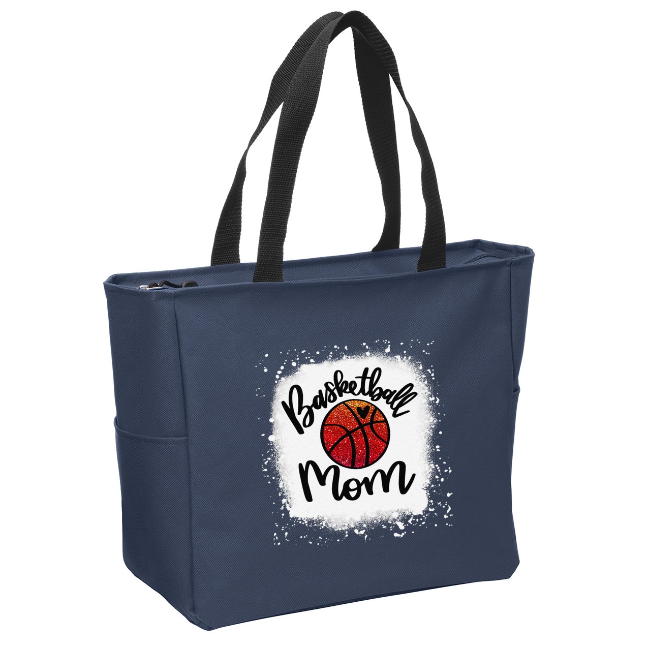 Leopard Bleached Basketball Mom Game Day Gift Zip Tote Bag