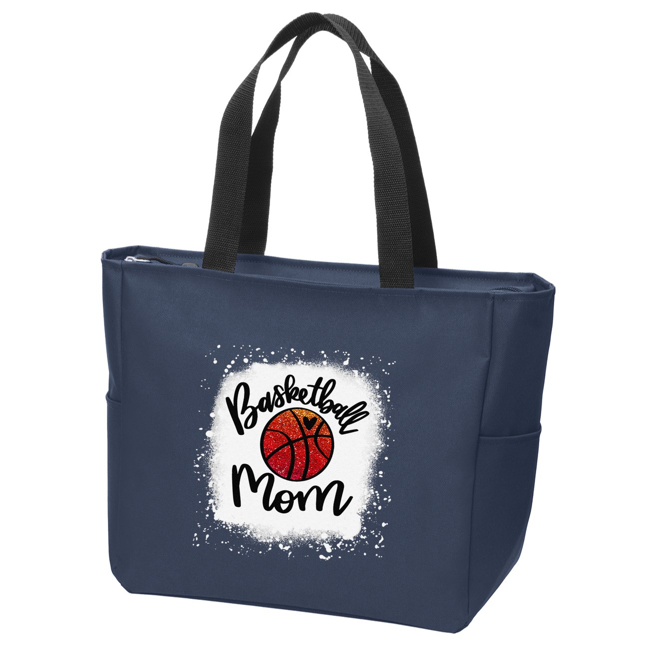 Leopard Bleached Basketball Mom Game Day Gift Zip Tote Bag