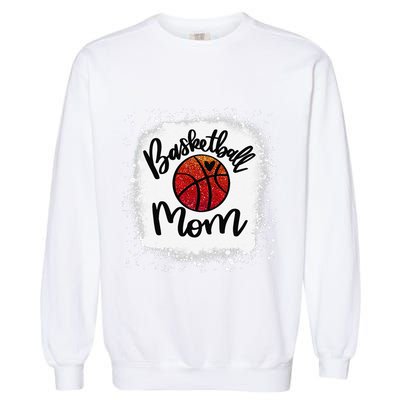 Leopard Bleached Basketball Mom Game Day Gift Garment-Dyed Sweatshirt