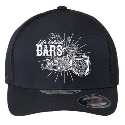 Life Behind Bars Ape Hangers Motorcycle Vintage Distressed Gift Flexfit Unipanel Trucker Cap