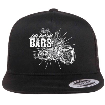 Life Behind Bars Ape Hangers Motorcycle Vintage Distressed Gift Flatbill Hat