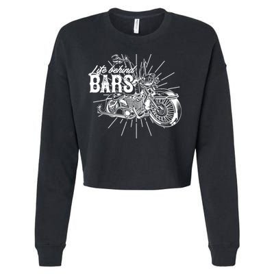 Life Behind Bars Ape Hangers Motorcycle Vintage Distressed Gift Cropped Pullover Crew