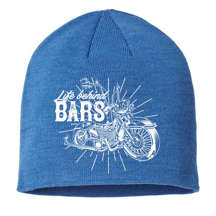 Life Behind Bars Ape Hangers Motorcycle Vintage Distressed Gift Sustainable Beanie