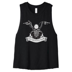 Life Behind Bars Softail Bikes Women's Racerback Cropped Tank