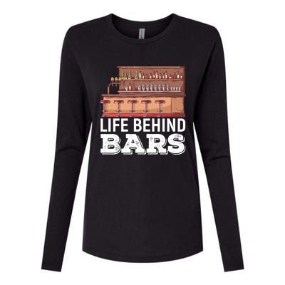 Life Behind Bars Bartender Alcohol Gift Womens Cotton Relaxed Long Sleeve T-Shirt