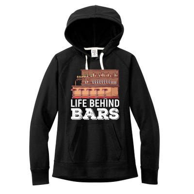 Life Behind Bars Bartender Alcohol Gift Women's Fleece Hoodie